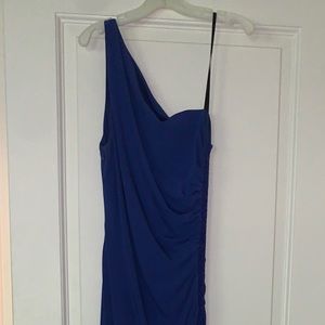 Formal, full length, one shoulder gown